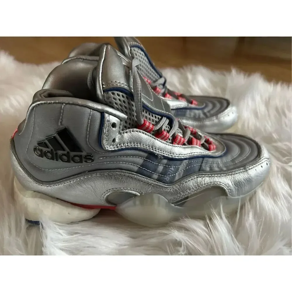 ADIDAS CRAZY BYW SILVER/BLUE/RED MID-TOP BASKETBALL SHOES EF5537 SIZE 7 men’s